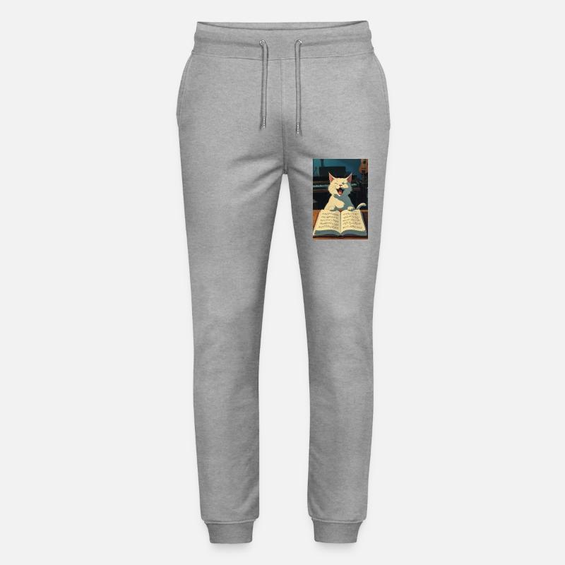 Un chaton mignon chante - Pantalon de jogging bio MOVER Stanley/Stella unisexe - gris chiné