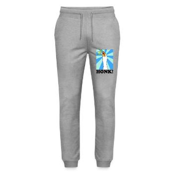 HUPEN!!! - Stanley/Stella Unisex Bio Jogginghose Mover  - Grau meliert - Vorne - Marisol (170cm) & Nik (191cm)