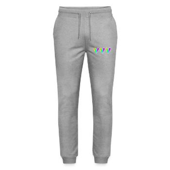 MAMAN. FÊTE DES MÈRES. BONNE FÊTE MAMAN. COEUR - Pantalon de jogging bio MOVER Stanley/Stella unisexe - gris chiné - Devant - Marisol (170cm) & Nik (191cm)