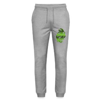 Xmas christmas santa clau naughty holidays winter - Stanley/Stella Mover Unisex Organic Jogging Trousers - heather grey - Front - Marisol (170cm) & Nik (191cm)