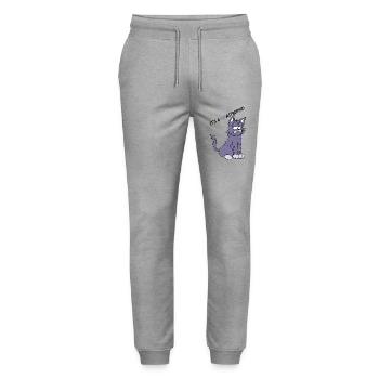 Funny saying: It's a catastophe - Stanley/Stella Mover Unisex Organic Jogging Trousers - heather grey - Front - Marisol (170cm) & Nik (191cm)