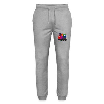 Kleine Eisenbahn Tuf Tuf - Stanley/Stella Unisex Bio Jogginghose Mover  - Grau meliert - Vorne - Marisol (170cm) & Nik (191cm)