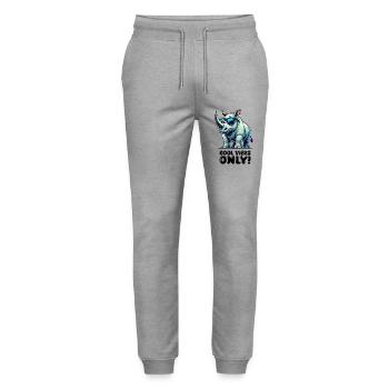 nashorn comic - Stanley/Stella Unisex Bio Jogginghose Mover  - Grau meliert - Vorne - Marisol (170cm) & Nik (191cm)