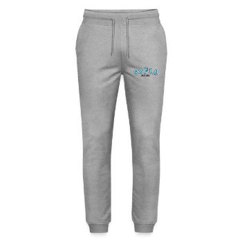 Sofia Est. 1976 - Stanley/Stella Mover Unisex Organic Jogging Trousers - heather grey - Front - Marisol (170cm) & Nik (191cm)