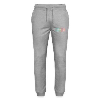 Erzieherin mit Herz Geschenk - Stanley/Stella Unisex Bio Jogginghose Mover  - Grau meliert - Vorne - Marisol (170cm) & Nik (191cm)
