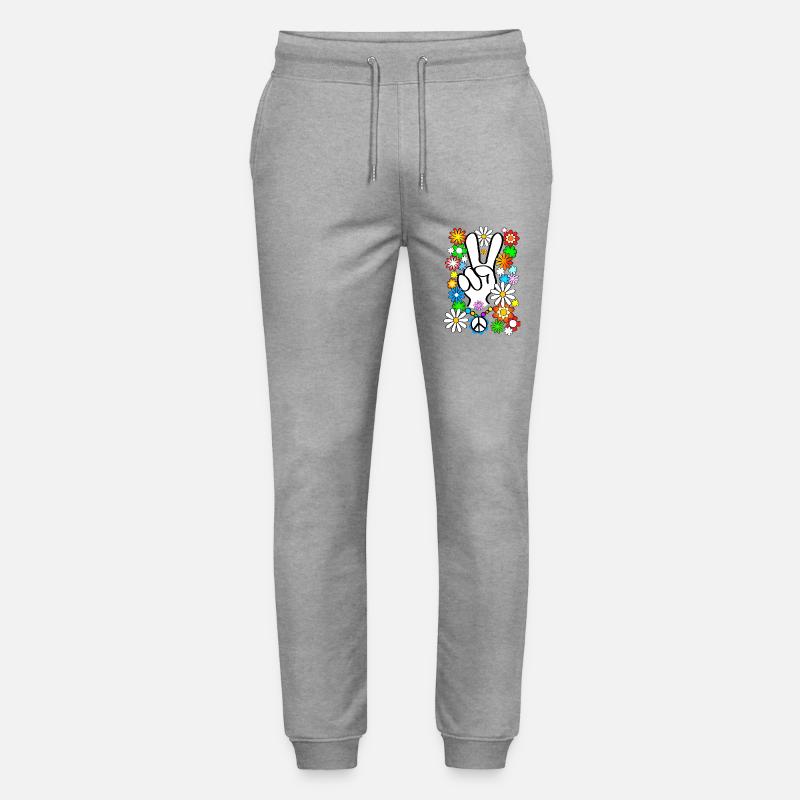 Flower Power & Paix 1 - Pantalon de jogging bio MOVER Stanley/Stella unisexe - gris chiné