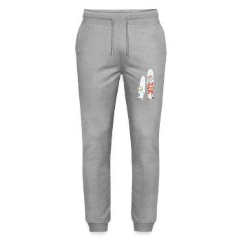 surfing xmas - Stanley/Stella Mover Unisex Organic Jogging Trousers - heather grey - Front - Marisol (170cm) & Nik (191cm)