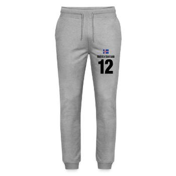 Saufen Sauftour Bier holen Malle besaufen Island - Stanley/Stella Unisex Bio Jogginghose Mover  - Grau meliert - Vorne - Marisol (170cm) & Nik (191cm)