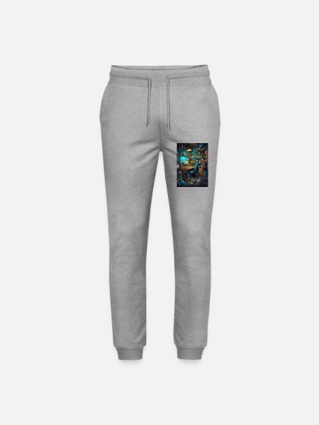 Wohnraum eines Computer Nerds - Stanley/Stella Unisex Bio Jogginghose Mover - Grau meliert