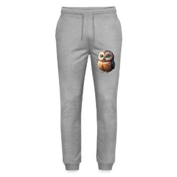 cuty owl - Stanley/Stella Mover Unisex Organic Jogging Trousers - heather grey - Front - Marisol (170cm) & Nik (191cm)