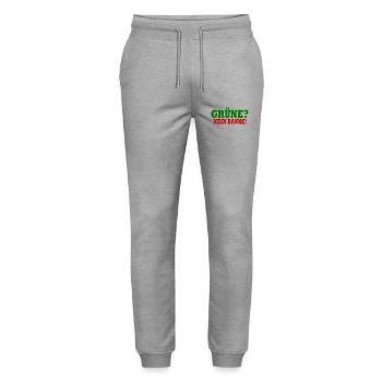 grüne nein danke - Stanley/Stella Unisex Bio Jogginghose Mover  - Grau meliert - Vorne - Marisol (170cm) & Nik (191cm)