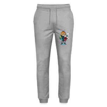 Graffity Sprayer - Stanley/Stella Mover Unisex Organic Jogging Trousers - heather grey - Front - Marisol (170cm) & Nik (191cm)