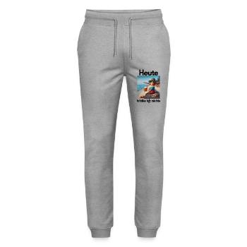 Malle Heute trinke ich - Stanley/Stella Unisex Bio Jogginghose Mover  - Grau meliert - Vorne - Marisol (170cm) & Nik (191cm)