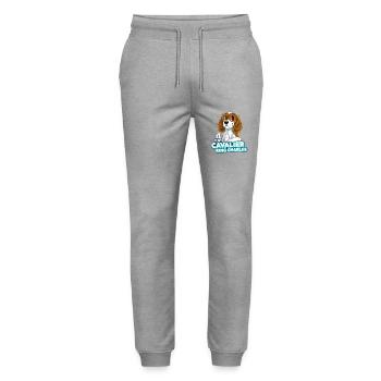 TEAM Cavalier King Charles - Weiß & Hellbraun - Stanley/Stella Unisex Bio Jogginghose Mover  - Grau meliert - Vorne - Marisol (170cm) & Nik (191cm)