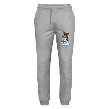 TEAM Border Collie Shorthair - Red Tricolor - Stanley/Stella Mover Unisex Organic Jogging Trousers - heather grey - Front - Marisol (170cm) & Nik (191cm)