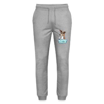 TEAM Border Collie Short Pile - Merle Red - Stanley/Stella Mover Unisex Organic Jogging Trousers - heather grey - Front - Marisol (170cm) & Nik (191cm)