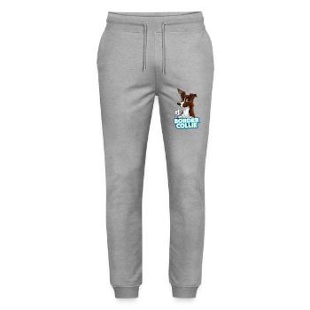 TEAM Border Collie Shorthair - Red Two-Tone - Stanley/Stella Mover Unisex Organic Jogging Trousers - heather grey - Front - Marisol (170cm) & Nik (191cm)