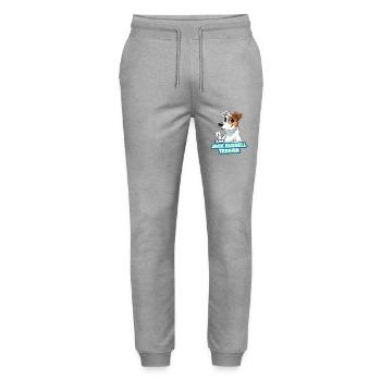 TEAM Jack Russell Terrier - Fawn 2 - Stanley/Stella Mover Unisex Organic Jogging Trousers - heather grey - Front - Marisol (170cm) & Nik (191cm)
