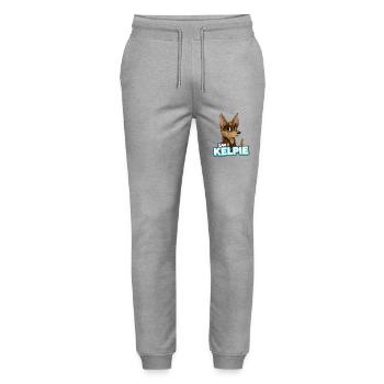 TEAM Kelpie - Chocolat et Tan - Pantalon de jogging bio MOVER Stanley/Stella unisexe - gris chiné - Devant - Marisol (170cm) & Nik (191cm)