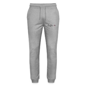 Surfer Heart - Stanley/Stella Unisex Bio Jogginghose Mover  - Grau meliert - Vorne - Marisol (170cm) & Nik (191cm)