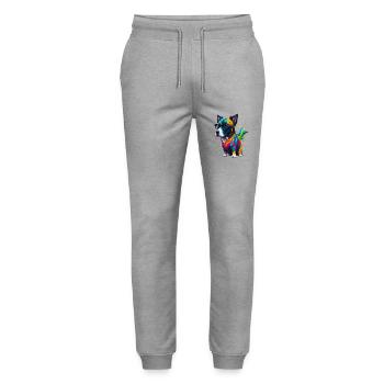 Dog 3 - Stanley/Stella Mover Unisex Organic Jogging Trousers - heather grey - Front - Marisol (170cm) & Nik (191cm)