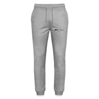 Mère veilleuse depuis 2007 - Pantalon de jogging bio MOVER Stanley/Stella unisexe - gris chiné - Devant - Marisol (170cm) & Nik (191cm)