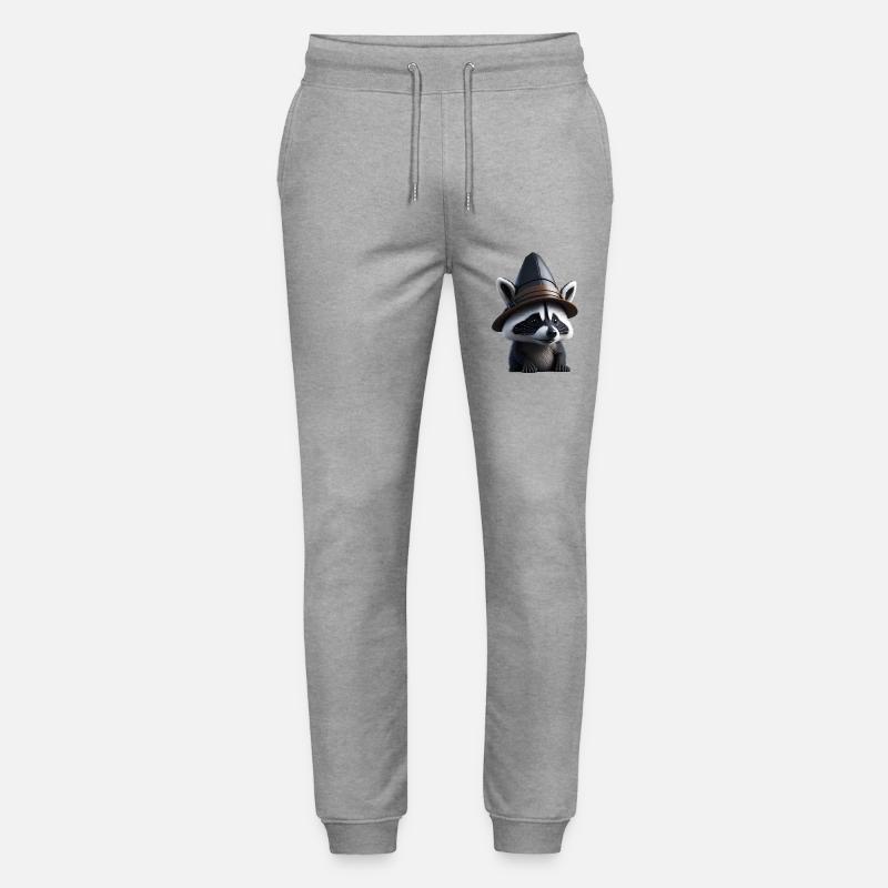 Waschbär mit Hut - Stanley/Stella Unisex Bio Jogginghose Mover  - Grau meliert