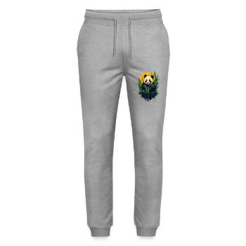 Niedlicher Pandabär - Stanley/Stella Unisex Bio Jogginghose Mover  - Grau meliert - Vorne - Marisol (170cm) & Nik (191cm)