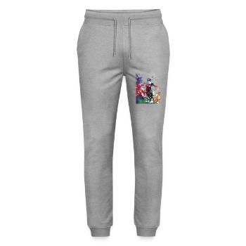 Swimmer sport art #swimmer #sport - Stanley/Stella Mover Unisex Organic Jogging Trousers - heather grey - Front - Marisol (170cm) & Nik (191cm)