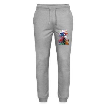 Swimmer sport #swimmer #sport - Stanley/Stella Mover Unisex Organic Jogging Trousers - heather grey - Front - Marisol (170cm) & Nik (191cm)