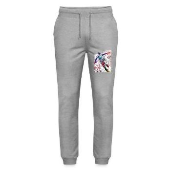 Swimmer sport #swimmer #sport - Stanley/Stella Mover Unisex Organic Jogging Trousers - heather grey - Front - Marisol (170cm) & Nik (191cm)