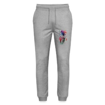Cycling #cycling #sport #bike - Stanley/Stella Mover Unisex Organic Jogging Trousers - heather grey - Front - Marisol (170cm) & Nik (191cm)