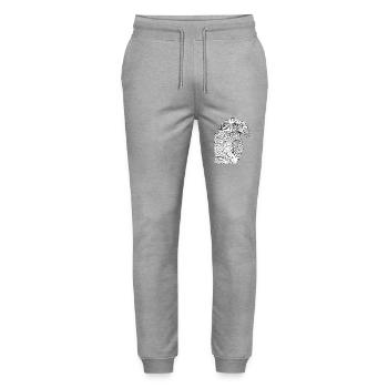 Lines art eagle #eagle - Stanley/Stella Mover Unisex Organic Jogging Trousers - heather grey - Front - Marisol (170cm) & Nik (191cm)
