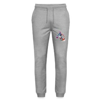 Basketball sport art #basketball - Stanley/Stella Mover Unisex Organic Jogging Trousers - heather grey - Front - Marisol (170cm) & Nik (191cm)