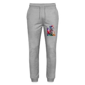 BMX Fahrer #sport #bike - Stanley/Stella Unisex Bio Jogginghose Mover  - Grau meliert - Vorne - Marisol (170cm) & Nik (191cm)