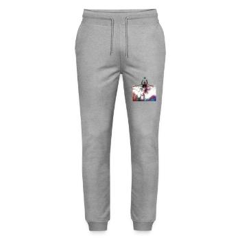 Kayaking sport art#kayaking - Stanley/Stella Mover Unisex Organic Jogging Trousers - heather grey - Front - Marisol (170cm) & Nik (191cm)