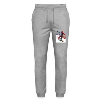 Snowboard-Sportkunst #snowboard - Stanley/Stella Unisex Bio Jogginghose Mover  - Grau meliert - Vorne - Marisol (170cm) & Nik (191cm)
