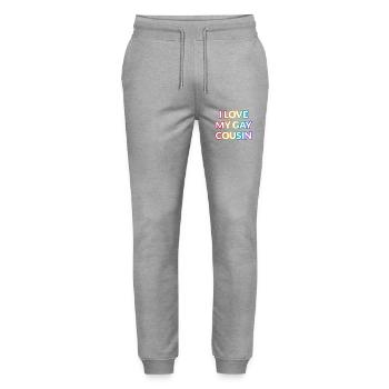 Ich liebe meinen schwulen Cousin - Stanley/Stella Unisex Bio Jogginghose Mover  - Grau meliert - Vorne - Marisol (170cm) & Nik (191cm)