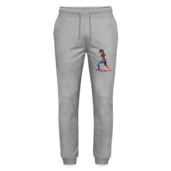 Fitness sport articles #fitness - Stanley/Stella Mover Unisex Organic Jogging Trousers - heather grey - Front - Marisol (170cm) & Nik (191cm)