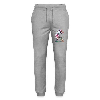 Fencing sport art #fencing #sport - Stanley/Stella Mover Unisex Organic Jogging Trousers - heather grey - Front - Marisol (170cm) & Nik (191cm)