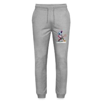 Tennissport Kunst - Stanley/Stella Unisex Bio Jogginghose Mover  - Grau meliert - Vorne - Marisol (170cm) & Nik (191cm)