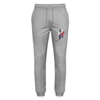 Hockeyspieler Sport Kunst #hockey #sport - Stanley/Stella Unisex Bio Jogginghose Mover  - Grau meliert - Vorne - Marisol (170cm) & Nik (191cm)