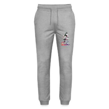 Fitness sport art - Stanley/Stella Mover Unisex Organic Jogging Trousers - heather grey - Front - Marisol (170cm) & Nik (191cm)