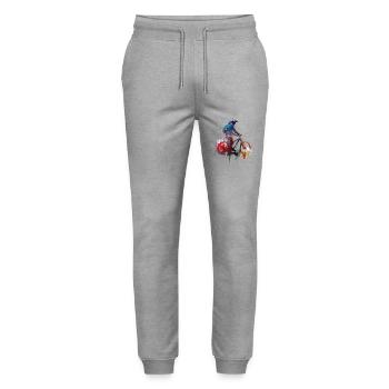 Citybike Sport Kunst #bike - Stanley/Stella Unisex Bio Jogginghose Mover  - Grau meliert - Vorne - Marisol (170cm) & Nik (191cm)