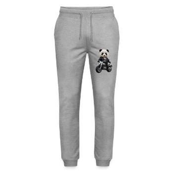 Biker Panda - Stanley/Stella Unisex Bio Jogginghose Mover  - Grau meliert - Vorne - Marisol (170cm) & Nik (191cm)