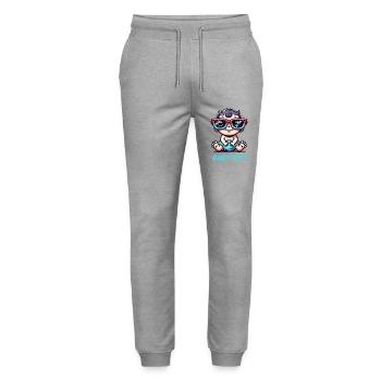 baby comic sonnenbrille - Stanley/Stella Unisex Bio Jogginghose Mover  - Grau meliert - Vorne - Marisol (170cm) & Nik (191cm)