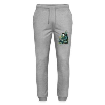 Cat on the Christmas tree - Stanley/Stella Mover Unisex Organic Jogging Trousers - heather grey - Front - Marisol (170cm) & Nik (191cm)