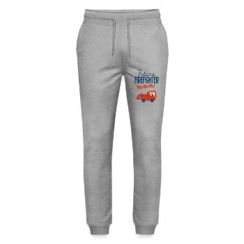 futur pompier camion de pompiers - Pantalon de jogging bio MOVER Stanley/Stella unisexe - gris chiné - Devant - Marisol (170cm) & Nik (191cm)