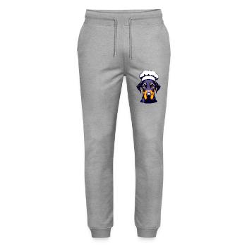 Doberman Restaurateur Doberman Puppy Dog Cooks - Pantalon de jogging bio MOVER Stanley/Stella unisexe - gris chiné - Devant - Marisol (170cm) & Nik (191cm)