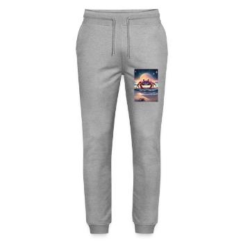 Sternzeichen Krebs - Stanley/Stella Unisex Bio Jogginghose Mover  - Grau meliert - Vorne - Marisol (170cm) & Nik (191cm)